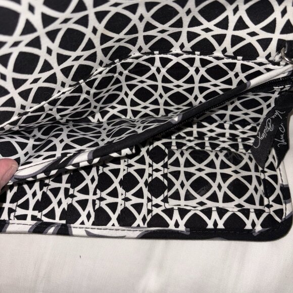Vera Bradley Women Retired Wallet Clutch Removable Strap Black White Quilted - Picture 5 of 9